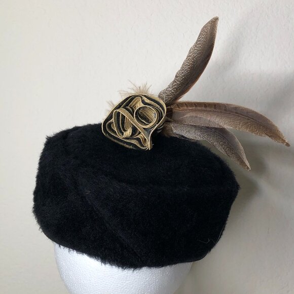 LOVELY, Vintage Feathered Pill Box Hat! - Picture 7 of 10